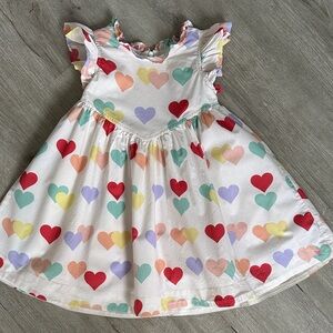 Pink Chicken New York Multi Hearts Jennifer Dress 100% Cotton Size 4Y